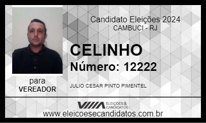 Candidato CELINHO 2024 - CAMBUCI - Eleições