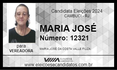 Candidato MARIA JOSÉ 2024 - CAMBUCI - Eleições