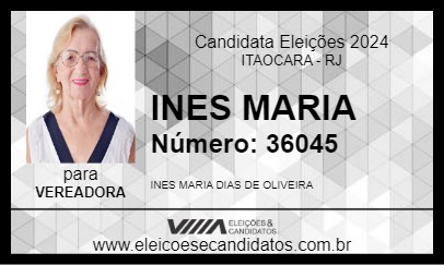 Candidato INÊS MARIA 2024 - ITAOCARA - Eleições