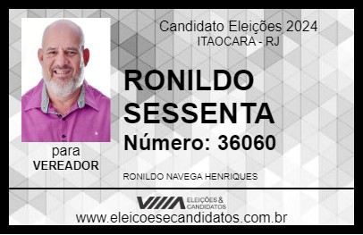 Candidato RONILDO 60 2024 - ITAOCARA - Eleições