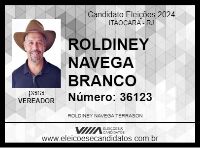 Candidato ROLDINEY BRANCO 2024 - ITAOCARA - Eleições