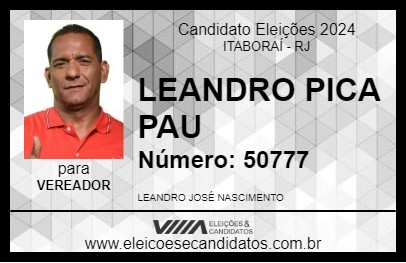 Candidato LEANDRO PICA PAU 2024 - ITABORAÍ - Eleições