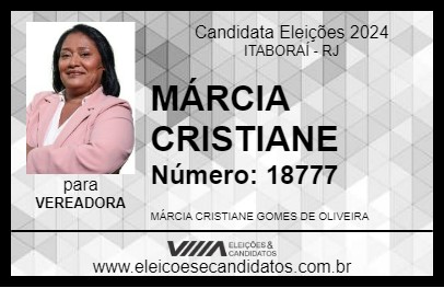 Candidato MÁRCIA CRISTIANE 2024 - ITABORAÍ - Eleições