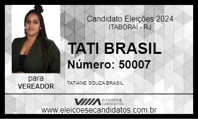 Candidato TATI BRASIL 2024 - ITABORAÍ - Eleições