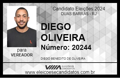 Candidato DIEGO OLIVEIRA 2024 - DUAS BARRAS - Eleições