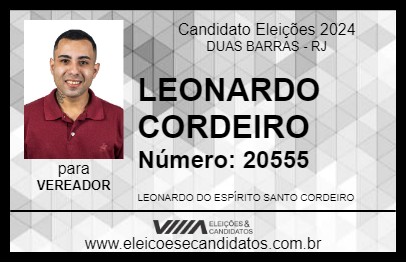 Candidato LEONARDO CORDEIRO 2024 - DUAS BARRAS - Eleições