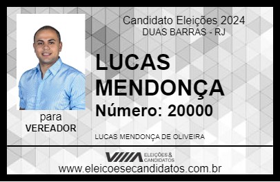 Candidato LUCAS MENDONÇA 2024 - DUAS BARRAS - Eleições