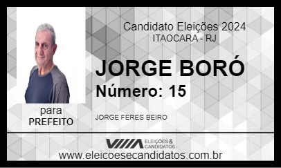 Candidato JORGE BORÓ 2024 - ITAOCARA - Eleições