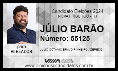 Candidato JÚLIO BARÃO 2024 - NOVA FRIBURGO - Eleições