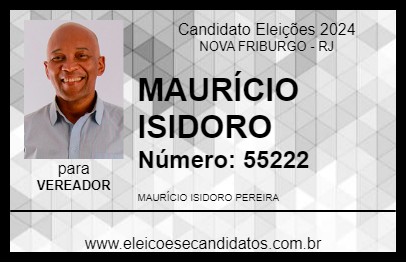 Candidato MAURÍCIO ISIDORO 2024 - NOVA FRIBURGO - Eleições