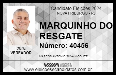 Candidato MARQUINHO DO RESGATE 2024 - NOVA FRIBURGO - Eleições