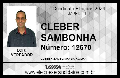 Candidato CLEBER SAMBONHA 2024 - JAPERI - Eleições