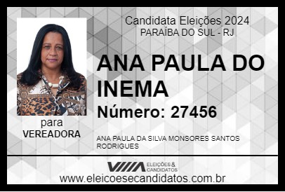 Candidato PAULINHA MONSORES 2024 - PARAÍBA DO SUL - Eleições