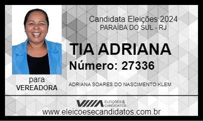 Candidato TIA ADRIANA 2024 - PARAÍBA DO SUL - Eleições