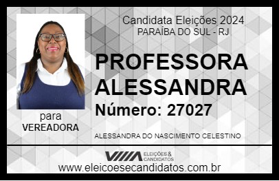 Candidato PROF ALESSANDRA 2024 - PARAÍBA DO SUL - Eleições