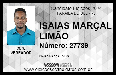 Candidato ISAIAS MARÇAL LIMÃO 2024 - PARAÍBA DO SUL - Eleições