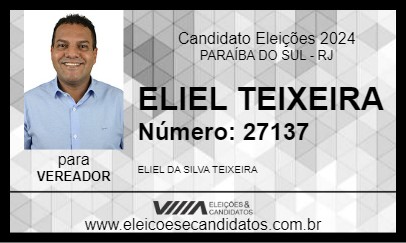 Candidato ELIEL TEIXEIRA 2024 - PARAÍBA DO SUL - Eleições