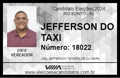 Candidato JEFFERSON DO TAXI 2024 - RIO BONITO - Eleições