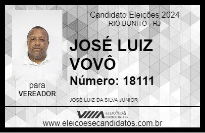 Candidato JOSÉ LUIZ VOVÔ 2024 - RIO BONITO - Eleições