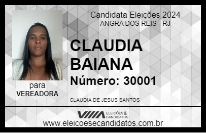 Candidato CLAUDIA BAIANA 2024 - ANGRA DOS REIS - Eleições