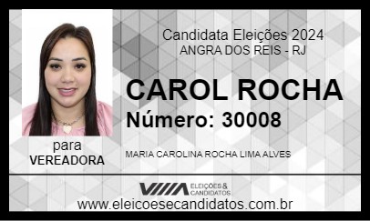 Candidato CAROL ROCHA 2024 - ANGRA DOS REIS - Eleições