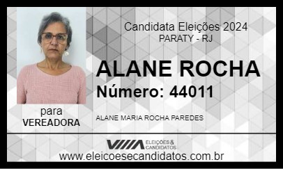 Candidato ALANE ROCHA 2024 - PARATY - Eleições