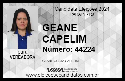 Candidato GEANE CAPELIM 2024 - PARATY - Eleições