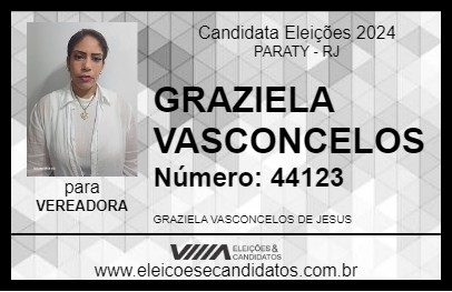 Candidato GRAZIELA VASCONCELOS 2024 - PARATY - Eleições