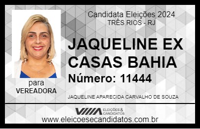 Candidato JAQUELINE EX CASAS BAHIA 2024 - TRÊS RIOS - Eleições