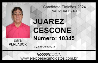 Candidato JUAREZ CESCONE 2024 - NATIVIDADE - Eleições