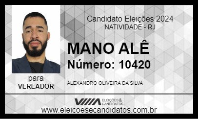 Candidato MANO ALÊ 2024 - NATIVIDADE - Eleições