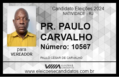 Candidato PR. PAULO CARVALHO 2024 - NATIVIDADE - Eleições