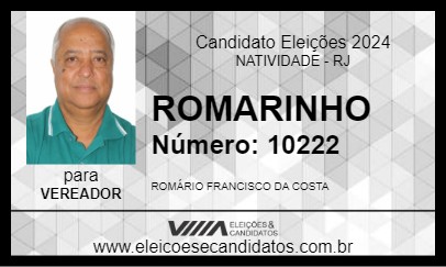 Candidato ROMARINHO 2024 - NATIVIDADE - Eleições