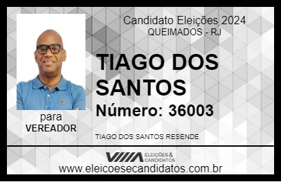 Candidato TIAGO DOS SANTOS 2024 - QUEIMADOS - Eleições