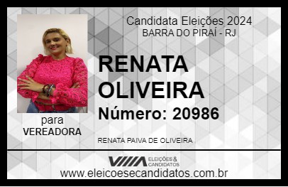 Candidato RENATA OLIVEIRA 2024 - BARRA DO PIRAÍ - Eleições