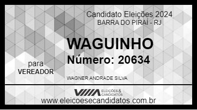 Candidato WAGUINHO 2024 - BARRA DO PIRAÍ - Eleições