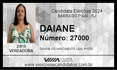 Candidato DAIANE 2024 - BARRA DO PIRAÍ - Eleições