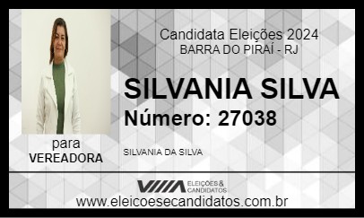 Candidato SILVANIA SILVA 2024 - BARRA DO PIRAÍ - Eleições