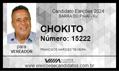 Candidato CHOKITO 2024 - BARRA DO PIRAÍ - Eleições