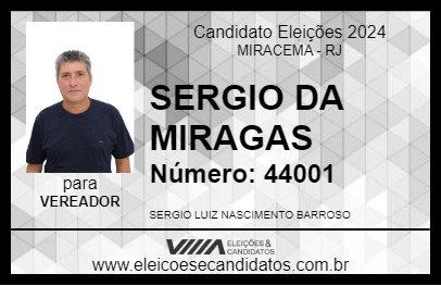 Candidato SERGIO DA MIRAGAS 2024 - MIRACEMA - Eleições