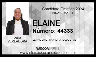 Candidato ELAINE 2024 - MIRACEMA - Eleições