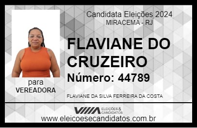 Candidato FLAVIANE DO CRUZEIRO 2024 - MIRACEMA - Eleições