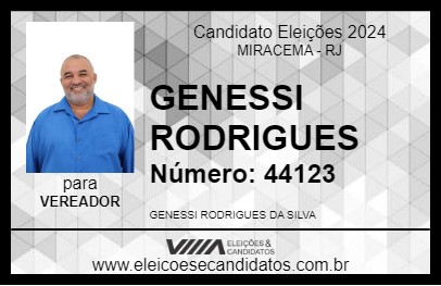 Candidato GENESSI RODRIGUES 2024 - MIRACEMA - Eleições