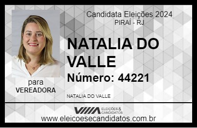 Candidato NATALIA DO VALLE 2024 - PIRAÍ - Eleições