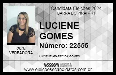 Candidato LUCIENE GOMES 2024 - BARRA DO PIRAÍ - Eleições