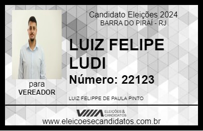 Candidato LUIZ FELIPE LUDI 2024 - BARRA DO PIRAÍ - Eleições