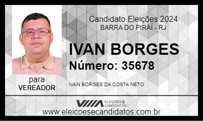 Candidato IVAN BORGES 2024 - BARRA DO PIRAÍ - Eleições