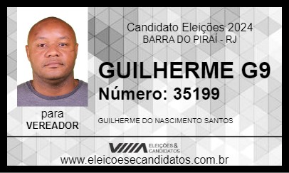 Candidato GUILHERME G9 2024 - BARRA DO PIRAÍ - Eleições