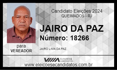 Candidato JAIRO DA PAZ 2024 - QUEIMADOS - Eleições