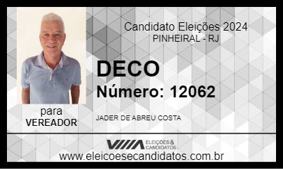 Candidato DECO 2024 - PINHEIRAL - Eleições